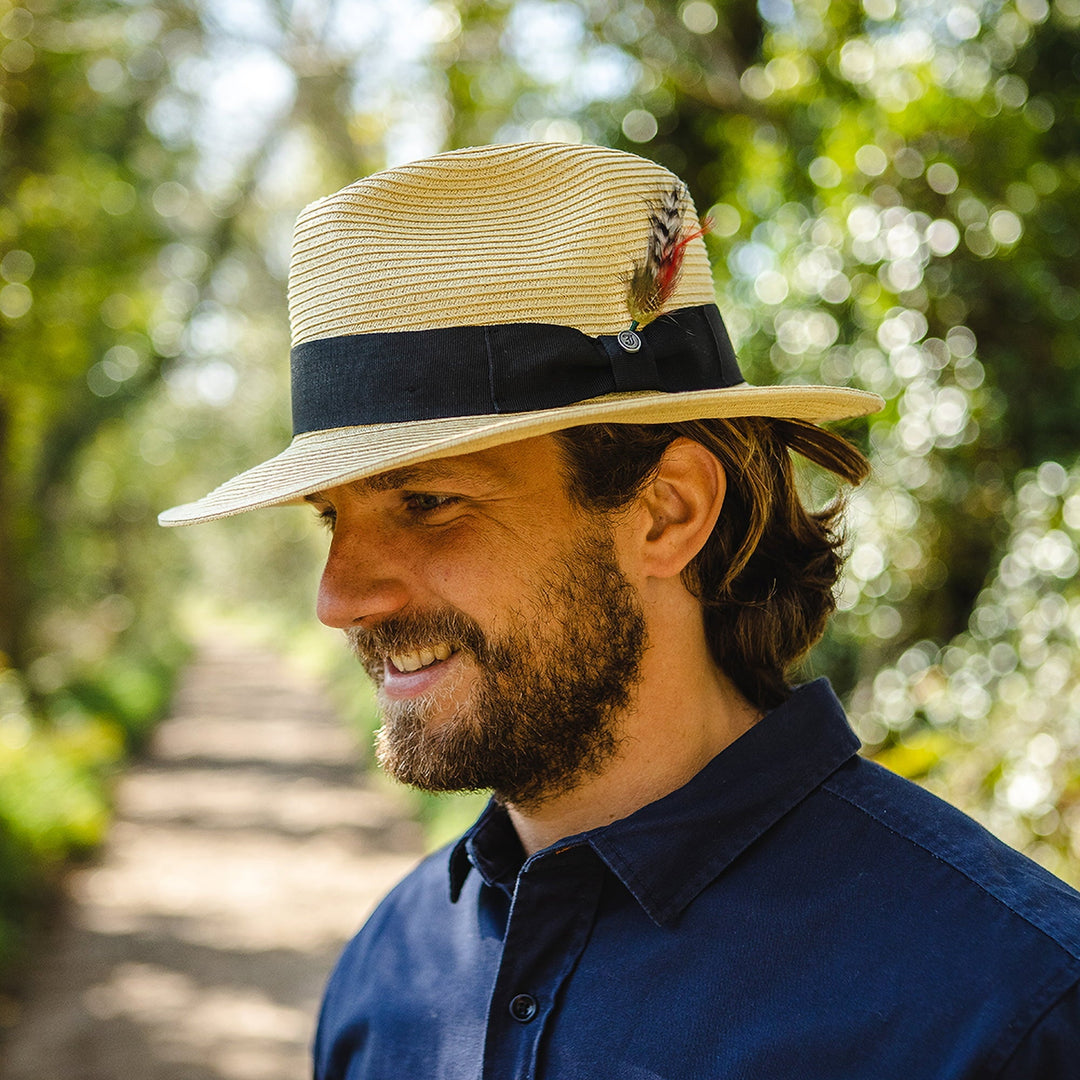 Summer C-Crown Straw Fedora Hat — Farnell Hat Co.