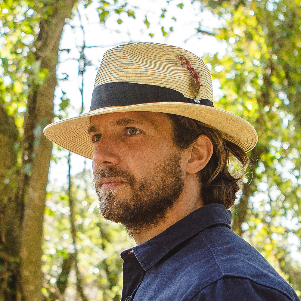 Summer C-Crown Straw Fedora Hat — Farnell Hat Co.
