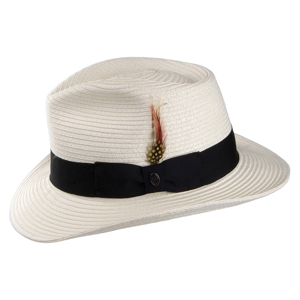 Summer C-Crown Straw Fedora Hat in Ivory — Farnell Hat Co.