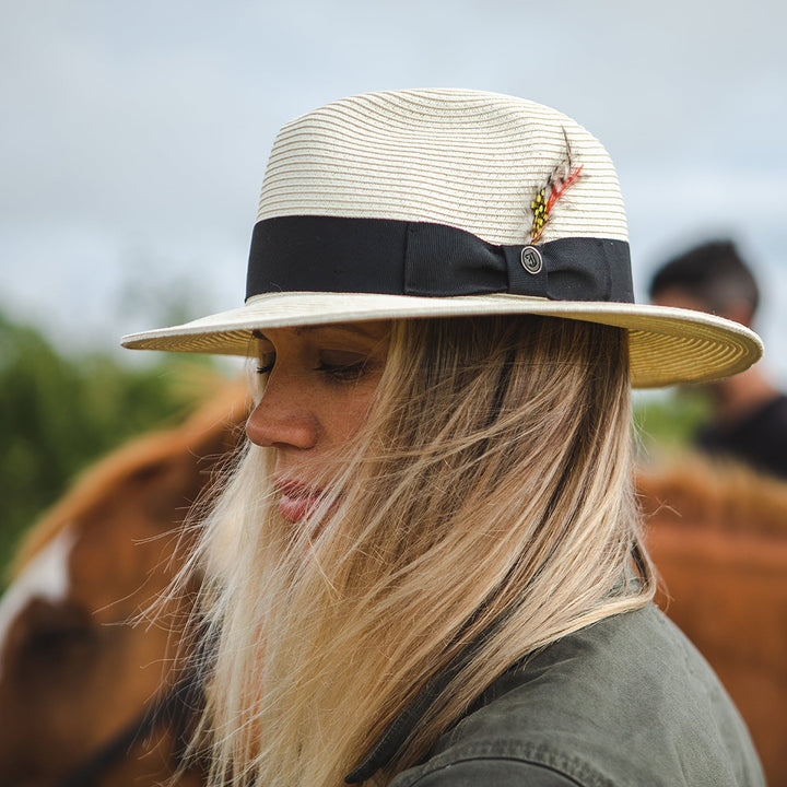 Summer C-Crown Straw Fedora Hat in Ivory — Farnell Hat Co.