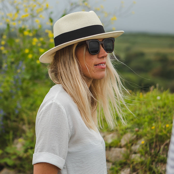 Summer C-Crown Straw Fedora Hat in Ivory — Farnell Hat Co.