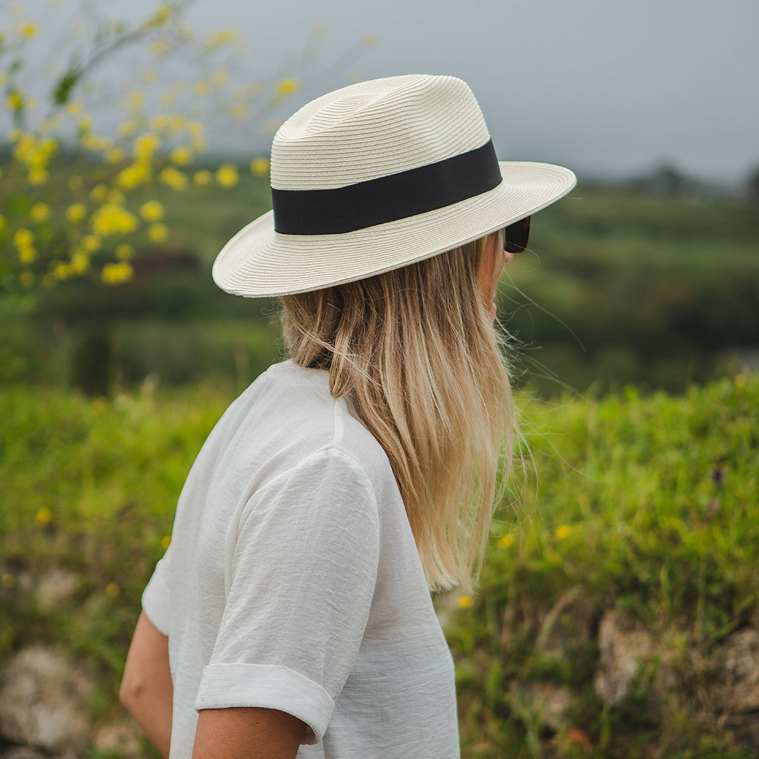 Summer C-Crown Straw Fedora Hat in Ivory — Farnell Hat Co.