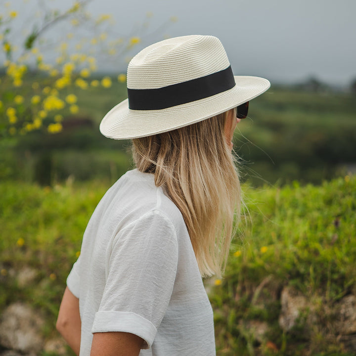Summer C-Crown Straw Fedora Hat in Ivory — Farnell Hat Co.