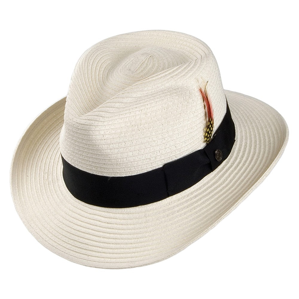 Summer C-Crown Straw Fedora Hat in Ivory — Farnell Hat Co.