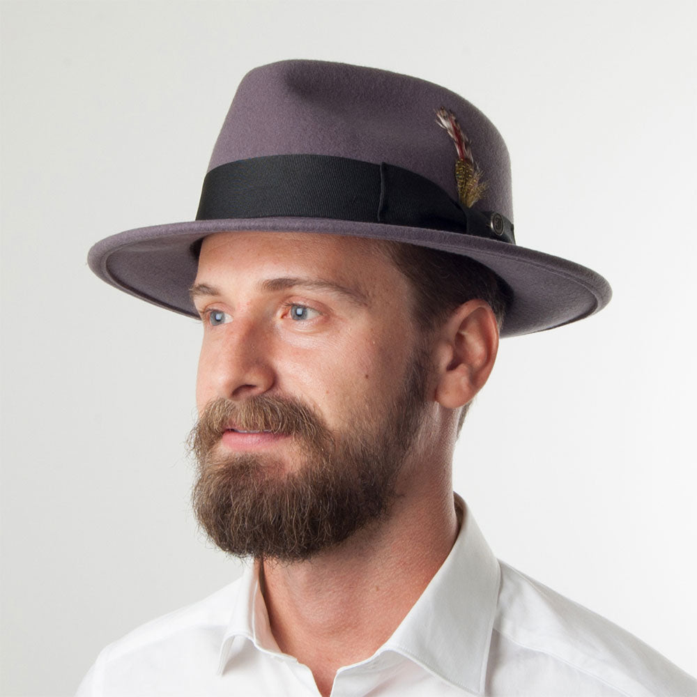 Crushable C-Crown Wool Fedora in Grey — Farnell Hat Co.
