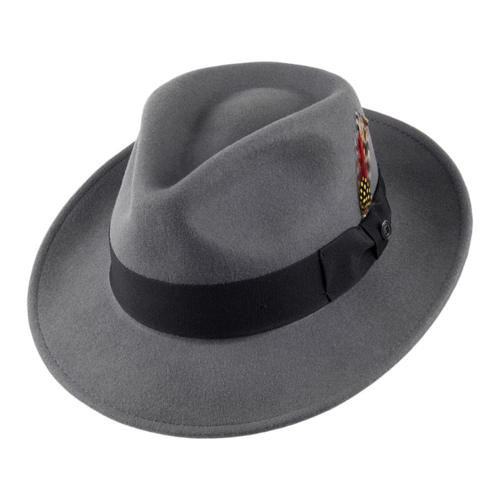 Crushable C-Crown Wool Fedora in Grey — Farnell Hat Co.