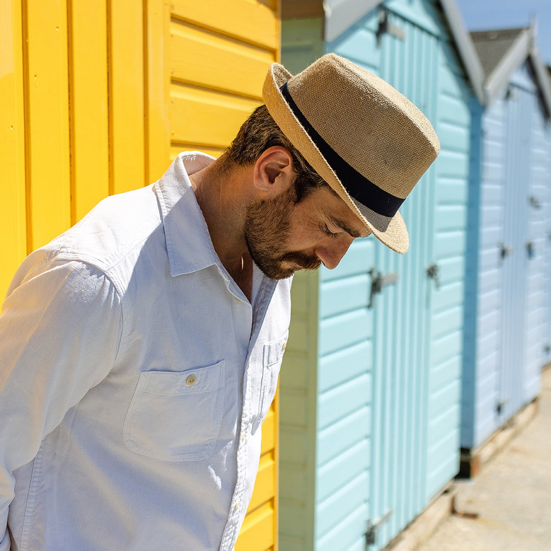 Natural Jute Woven Trilby Hat — Farnell Hat Co.