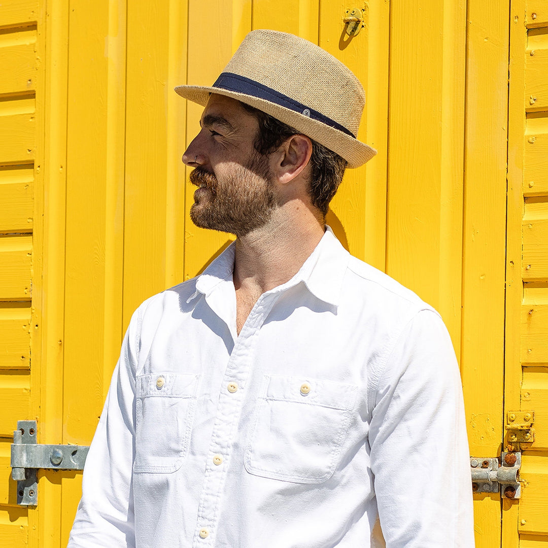 Natural Jute Woven Trilby Hat — Farnell Hat Co.