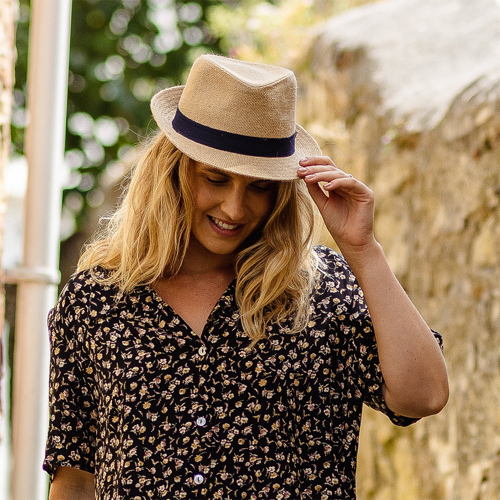 Natural Jute Woven Trilby Hat — Farnell Hat Co.