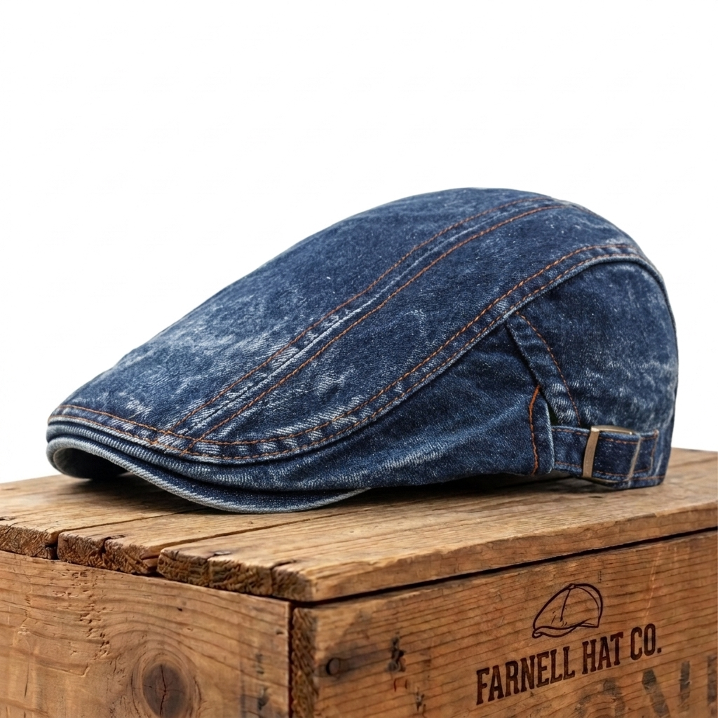 Denim Stitch Cap on Farnell Hat Co. crate