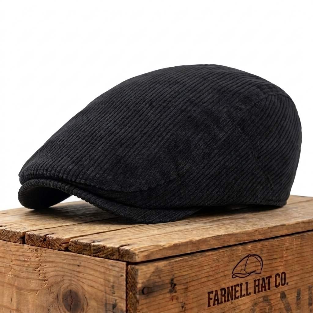 Corduroy Heritage Cap on Farnell Hat Co. crate