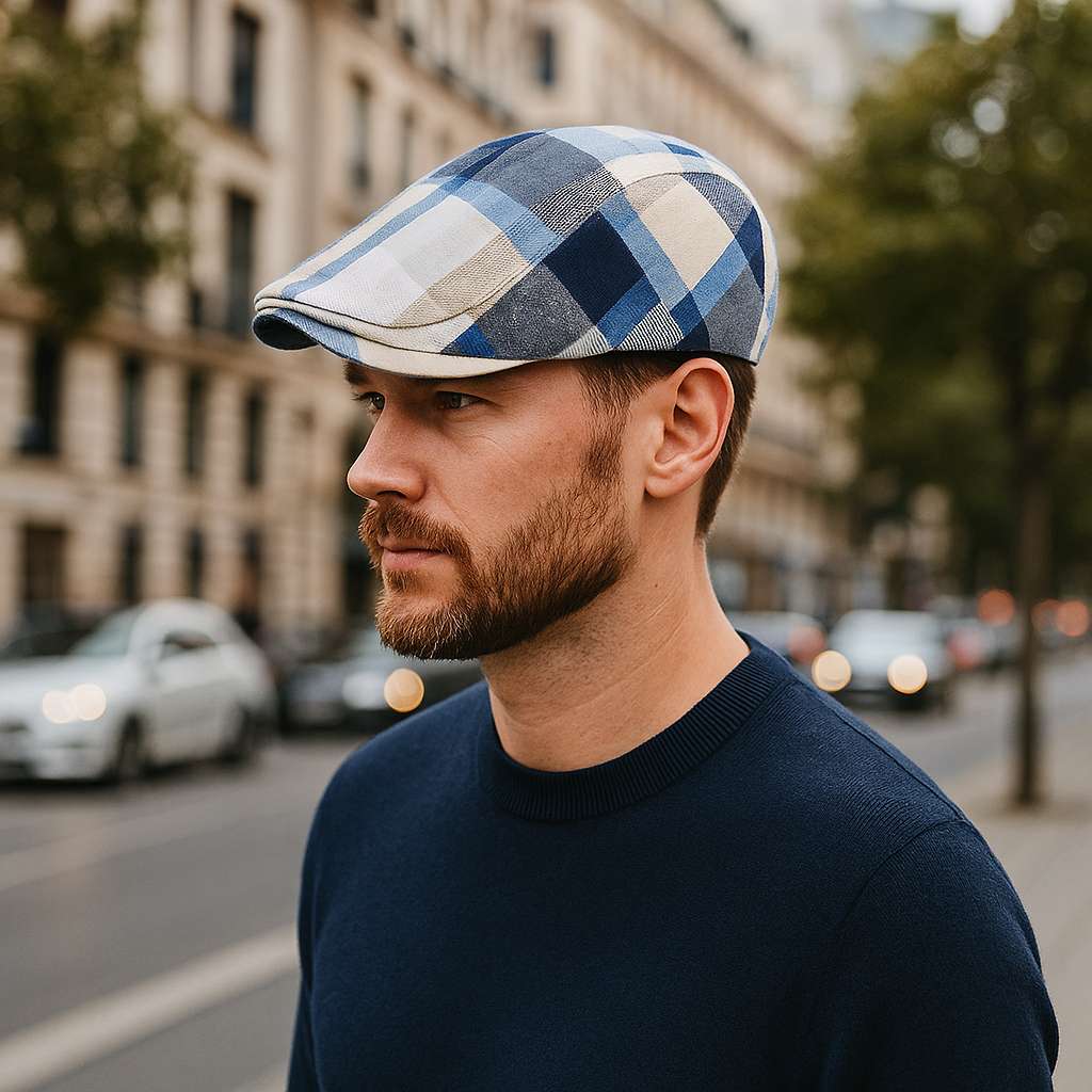 Woven Plaid Check Flat Cap — Farnell Hat Co.