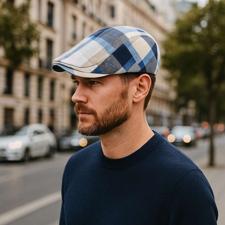 Woven Plaid Check Flat Cap — Farnell Hat Co.