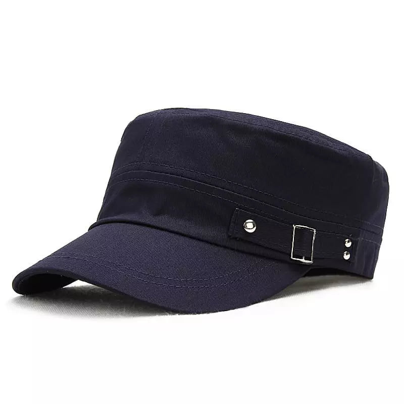 Men's Washed Cotton Army Cap in Navy Blue