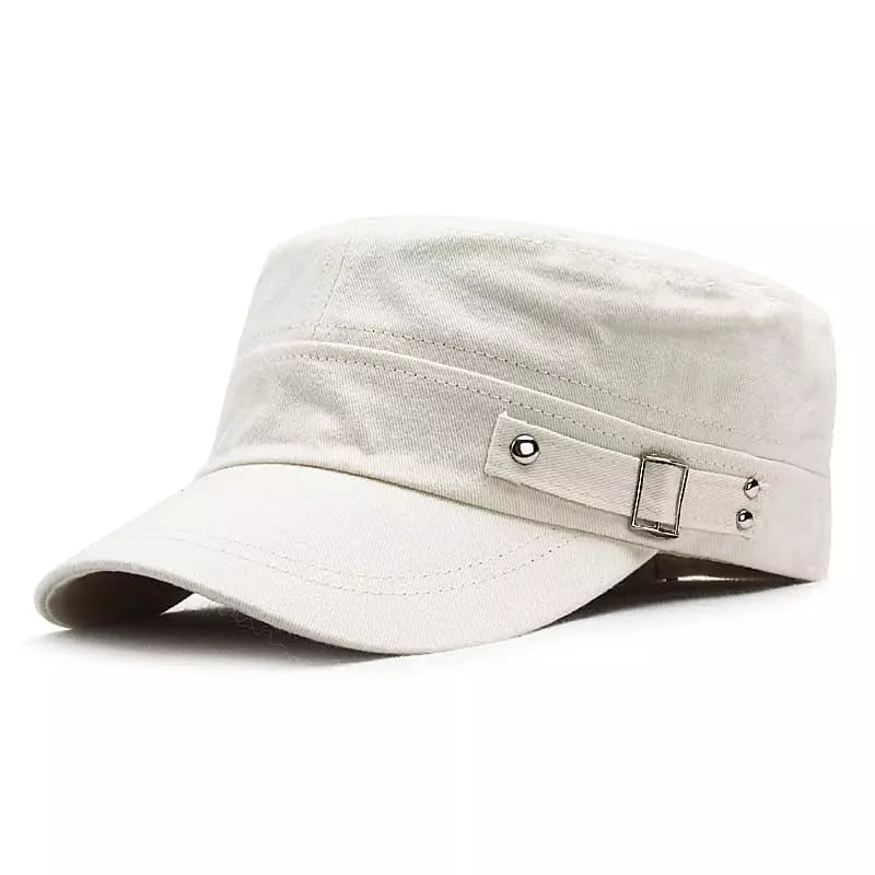 Men's Washed Cotton Army Cap in White