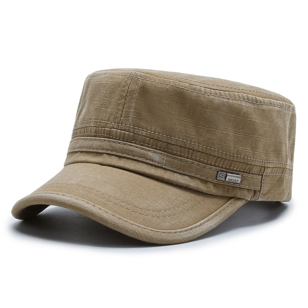 Premium Washed Army Cap in Beige | Farnell Hat Co.