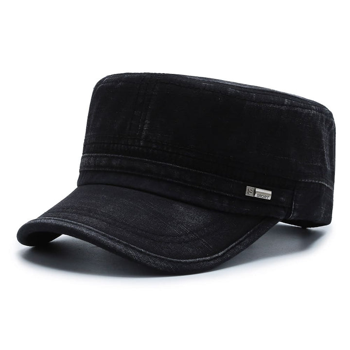 Premium Washed Army Cap in Black | Farnell Hat Co.