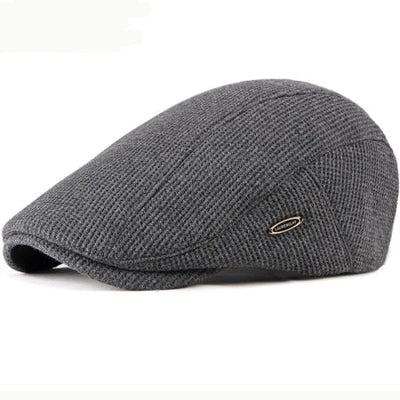 Textured Wool Flat Cap