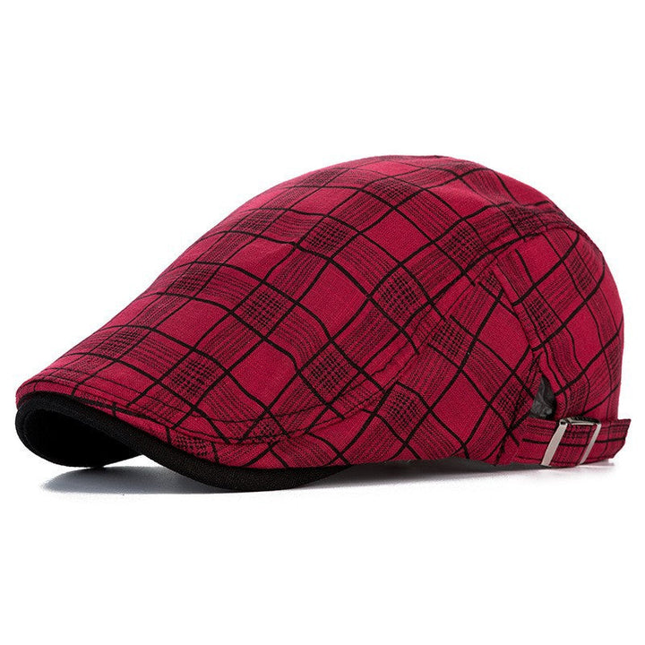Woven Fabric Plaid Driver Cap in Red | Farnell Hat Co.