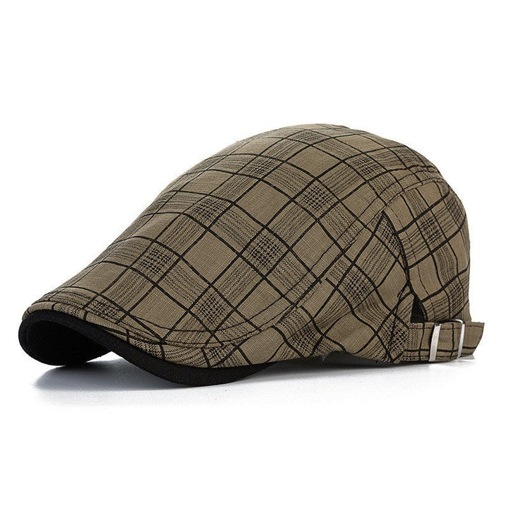 Woven Fabric Plaid Driver Cap in Green | Farnell Hat Co.