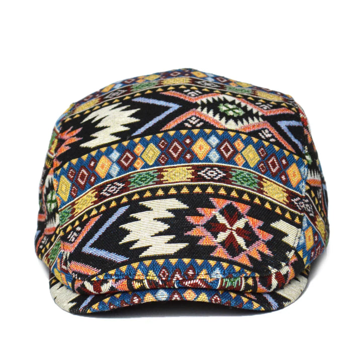 Woven Fabric Geometric Flat Cap — Farnell Hat Co.