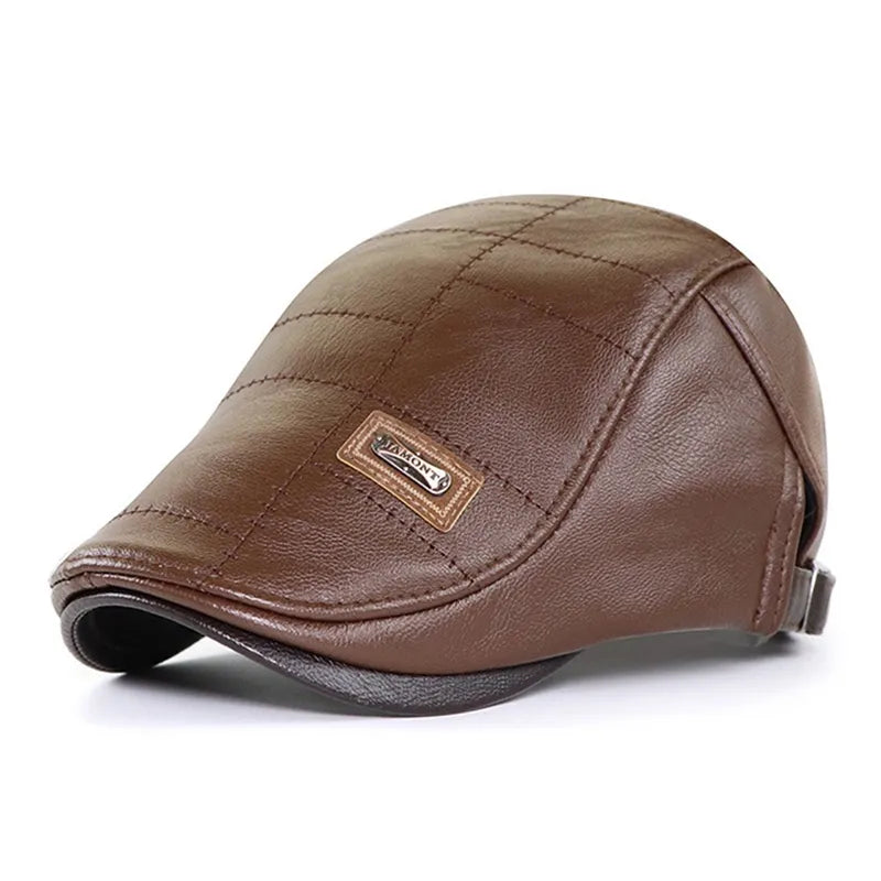 Leather-Look Driver Flat Cap — Farnell Hat Co.