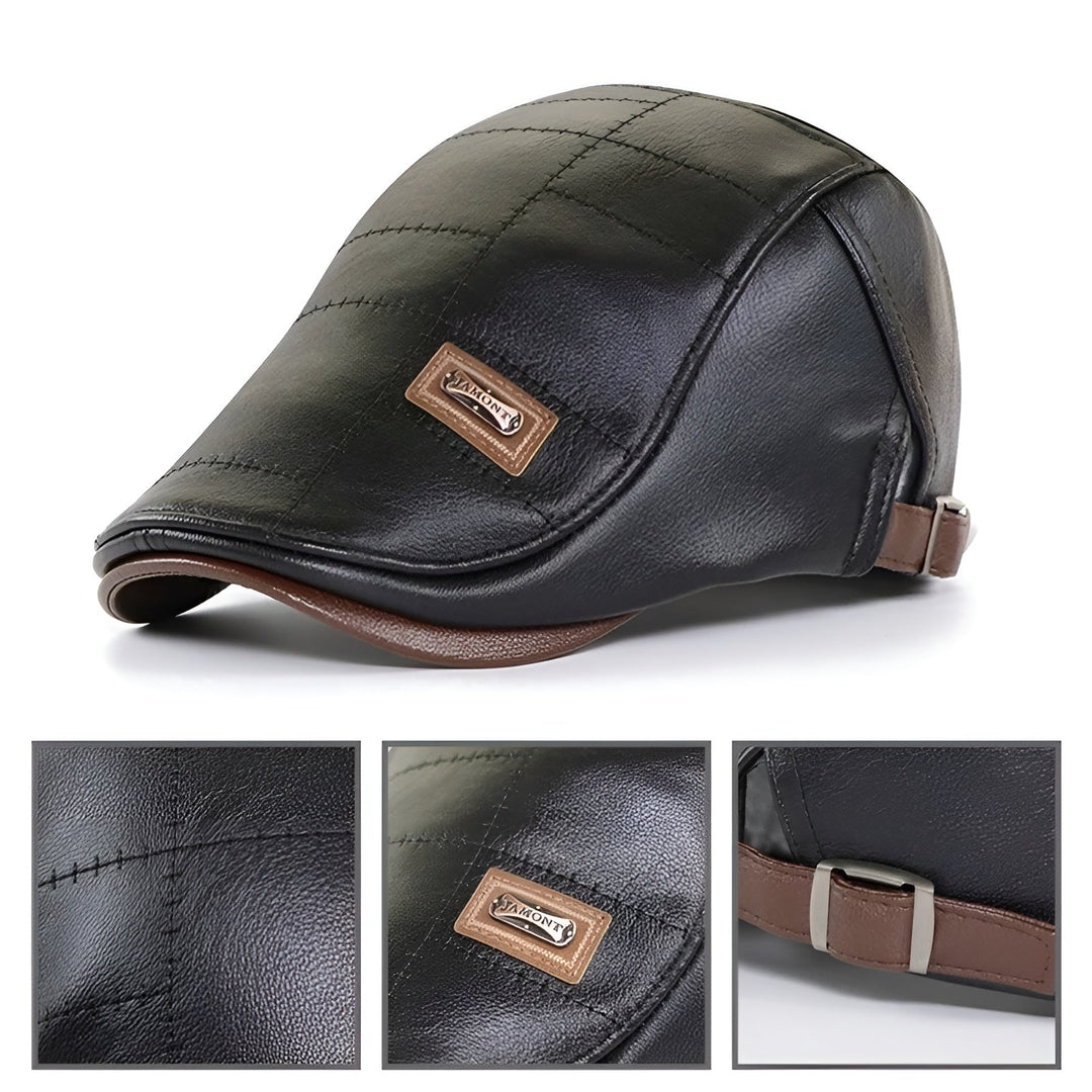Leather-Look Driver Flat Cap — Farnell Hat Co.