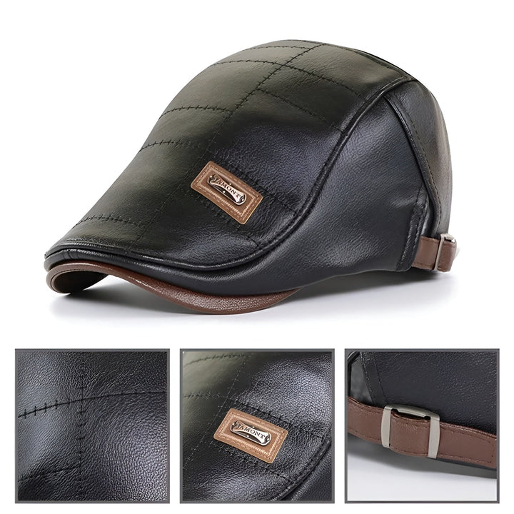 Leather-Look Driver Flat Cap — Farnell Hat Co.