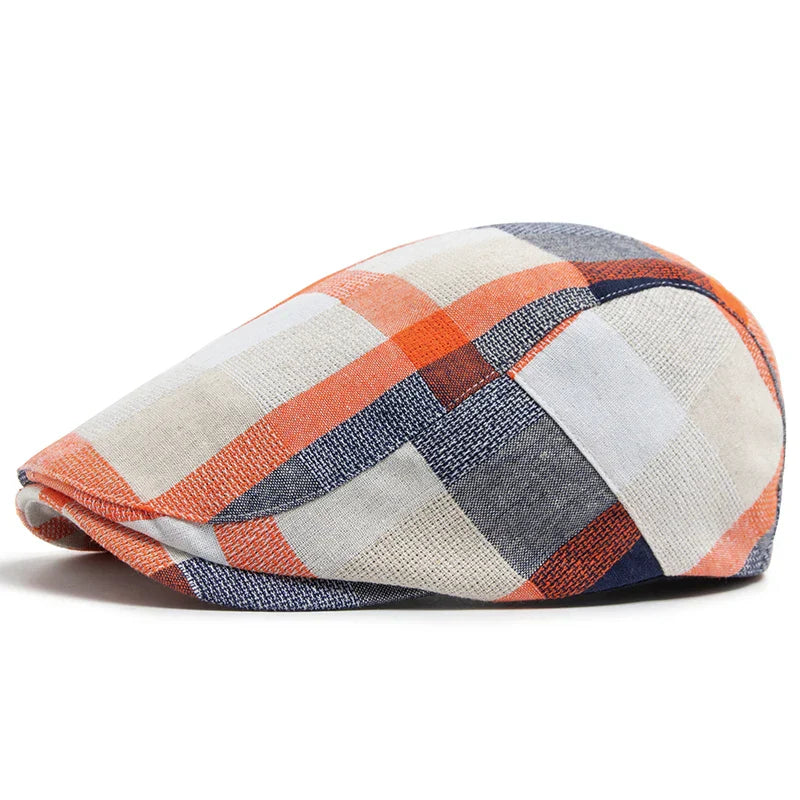 Woven Plaid Check Flat Cap — Farnell Hat Co.