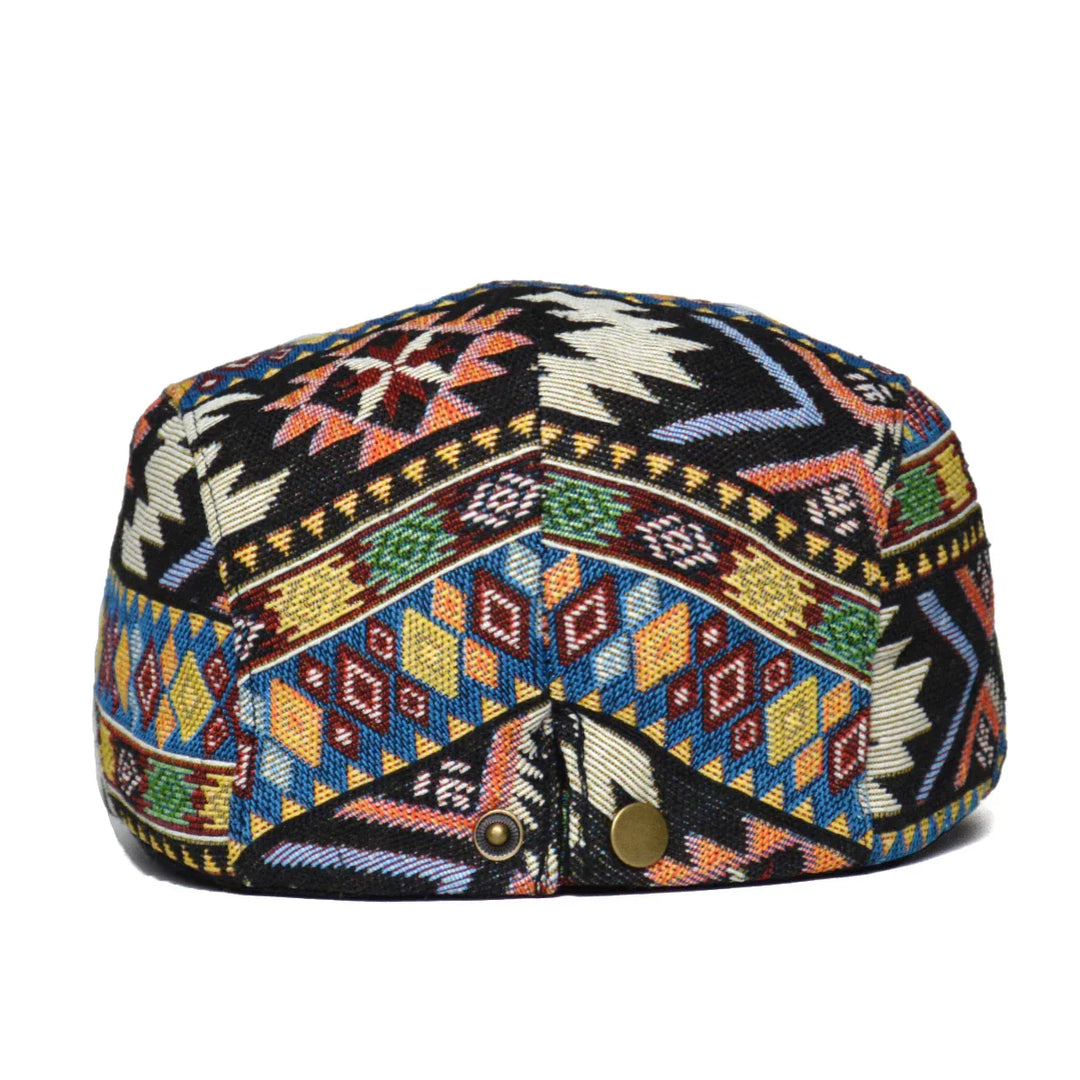 Woven Fabric Geometric Flat Cap — Farnell Hat Co.