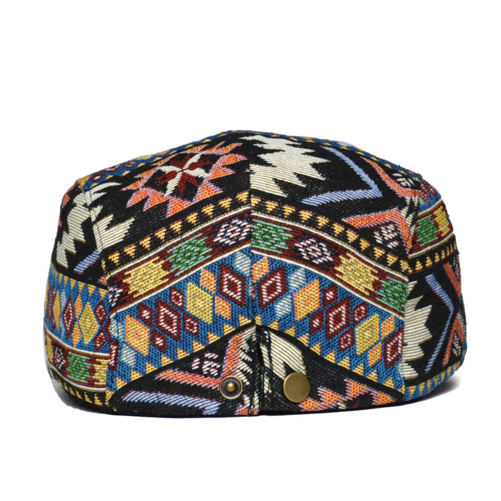 Woven Fabric Geometric Flat Cap — Farnell Hat Co.