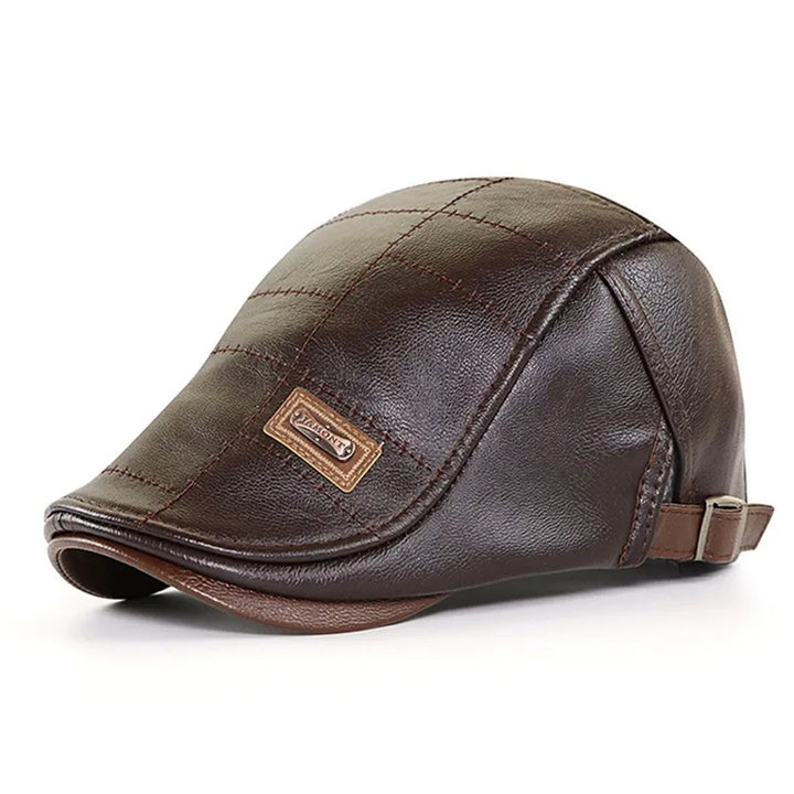 Leather-Look Driver Flat Cap — Farnell Hat Co.