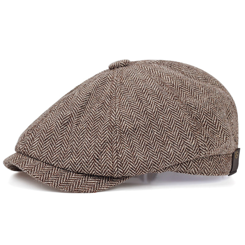 Herringbone Wool Cap marrón