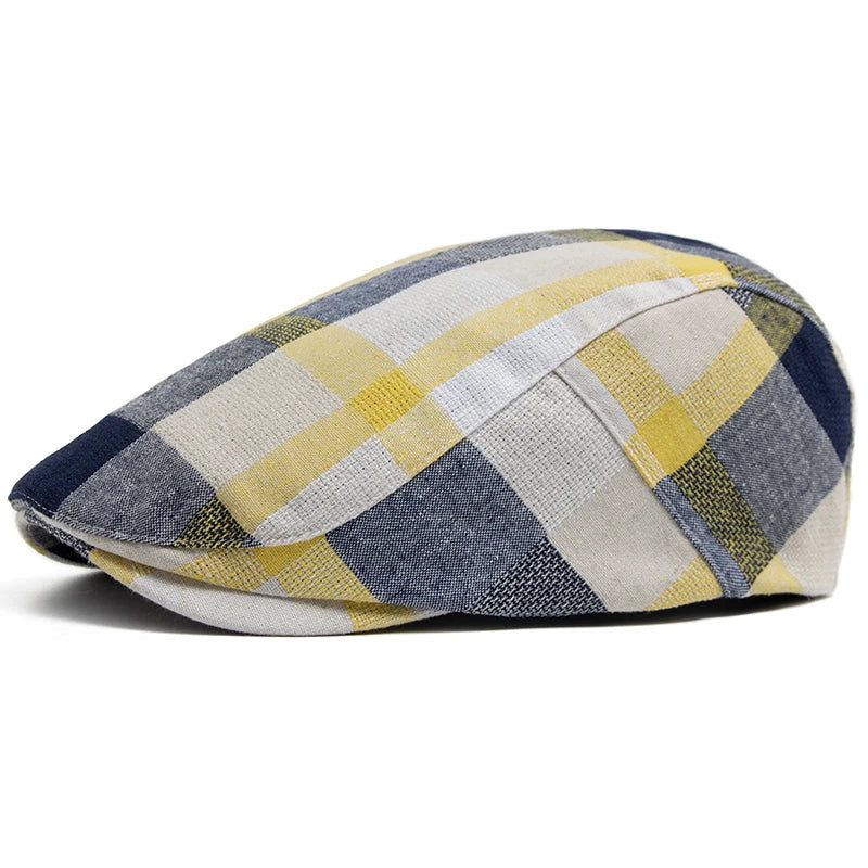 Woven Plaid Check Flat Cap — Farnell Hat Co.