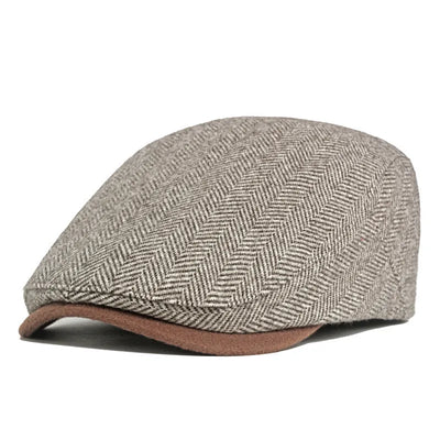 Herringbone Woven Flat Cap