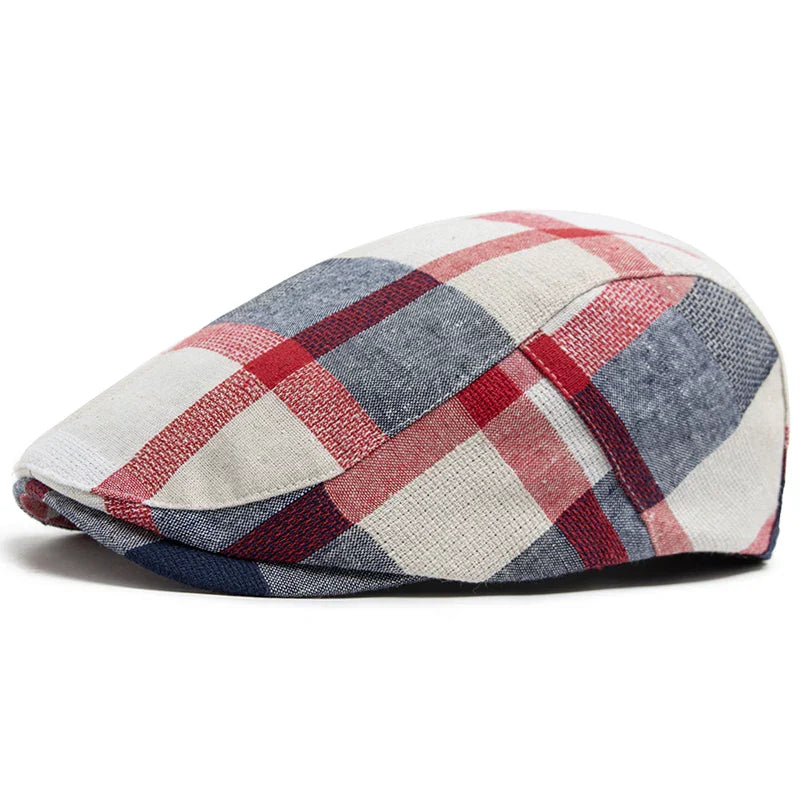 Woven Plaid Check Flat Cap — Farnell Hat Co.