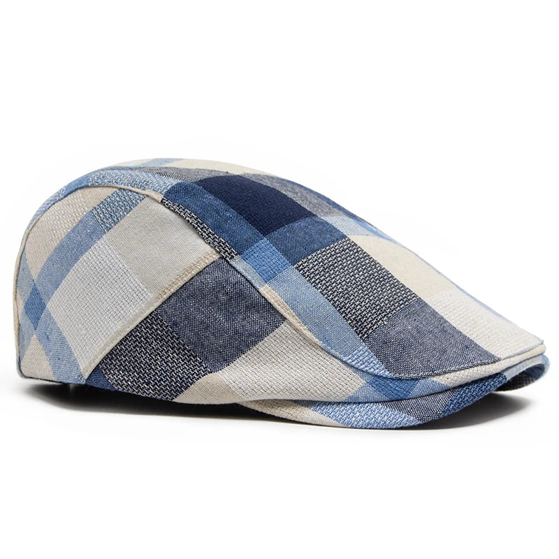 Woven Plaid Check Flat Cap — Farnell Hat Co.