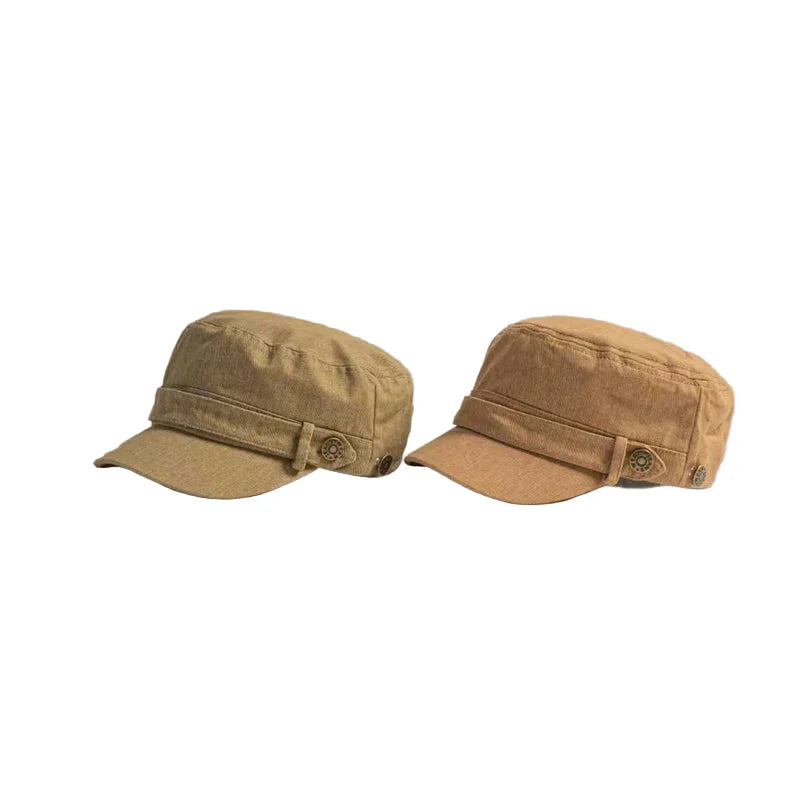 Strap-Detail Cotton Army Cap