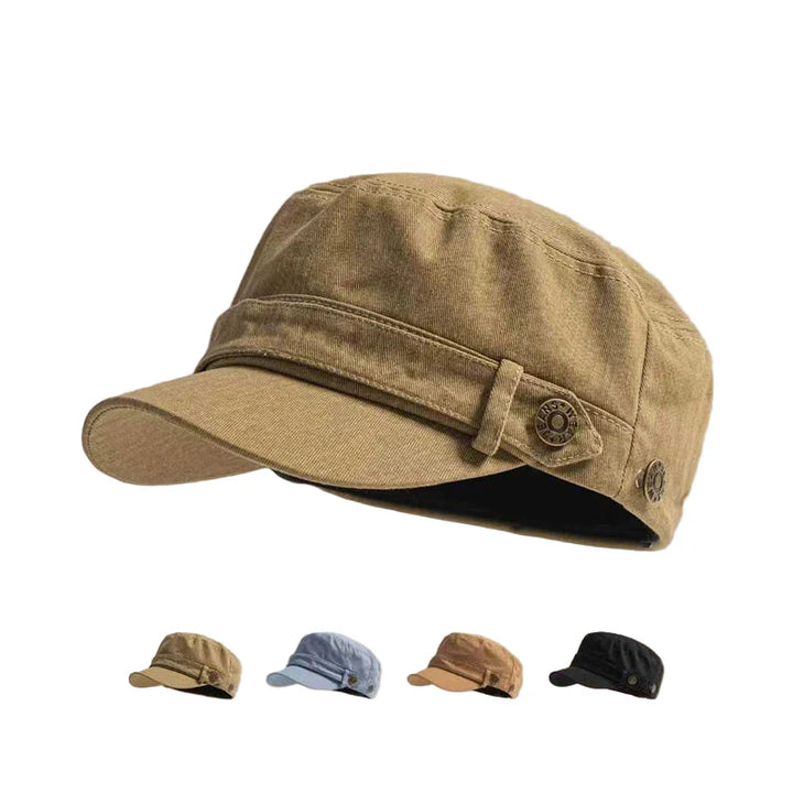 Strap-Detail Cotton Army Cap
