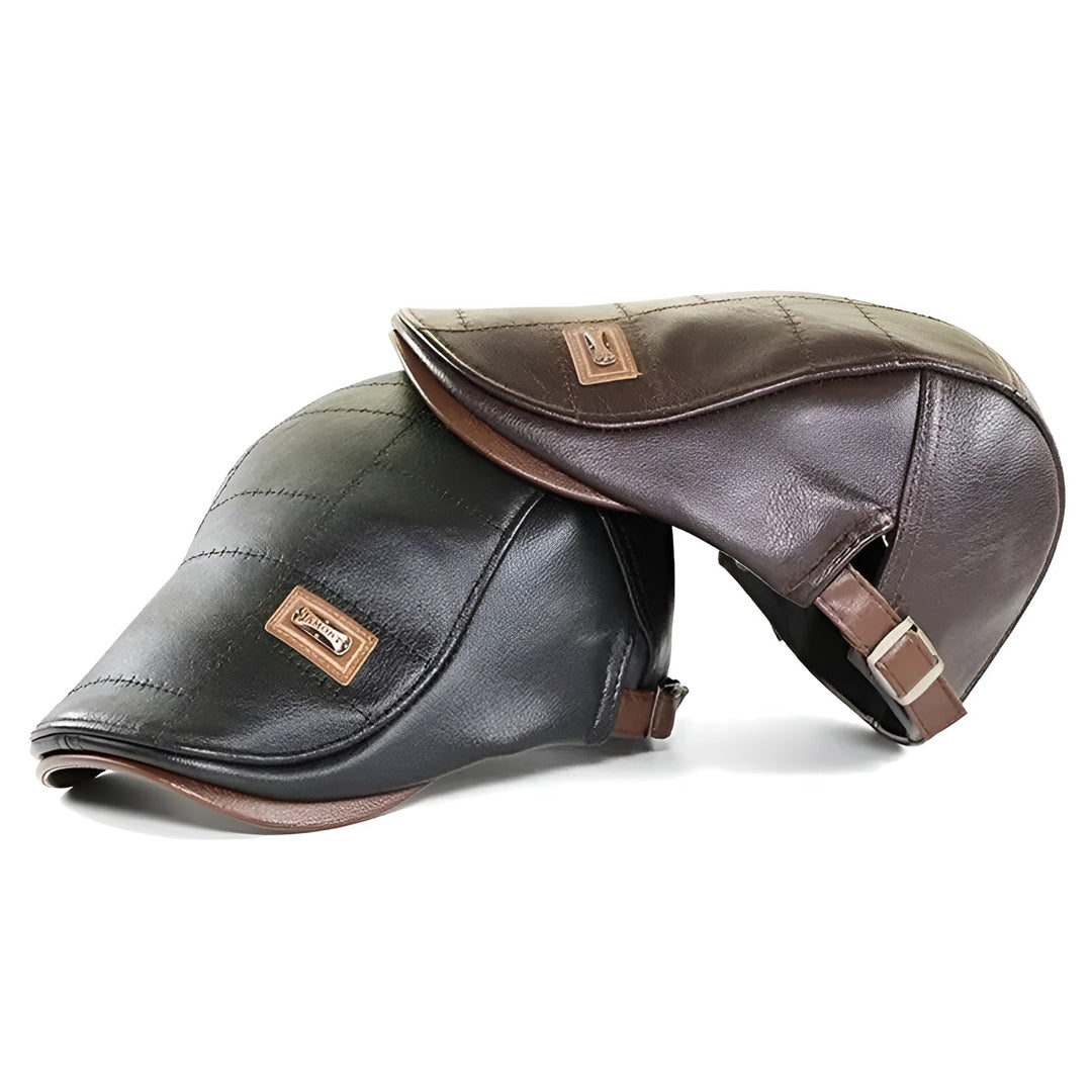Leather-Look Driver Flat Cap — Farnell Hat Co.